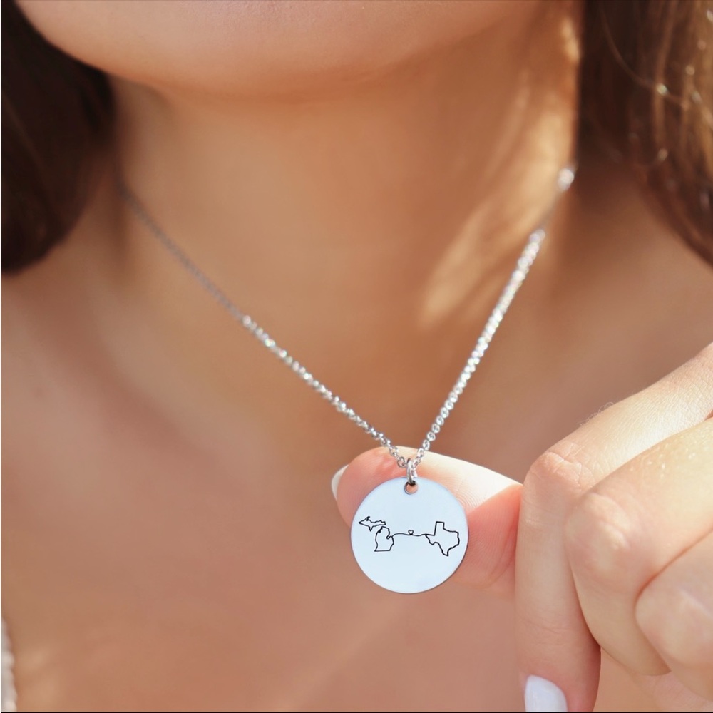 New ✨ Long Distance State Coin Necklace - Picture 3 of 8